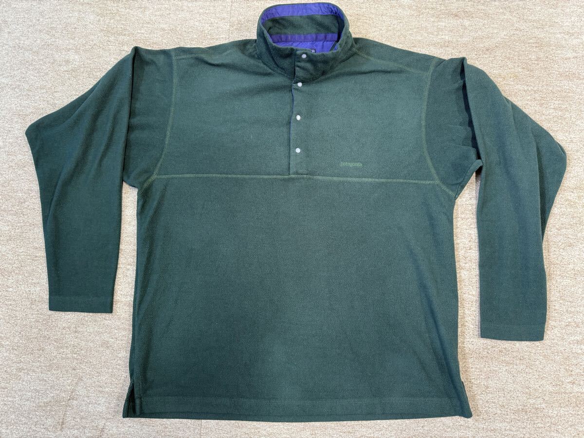 パタゴニア ビンテージ フリース M プルオーバー スナップボタン 雪なし スナップt シンチラ ハンターグリーン プリオーバー アノラック拍卖
