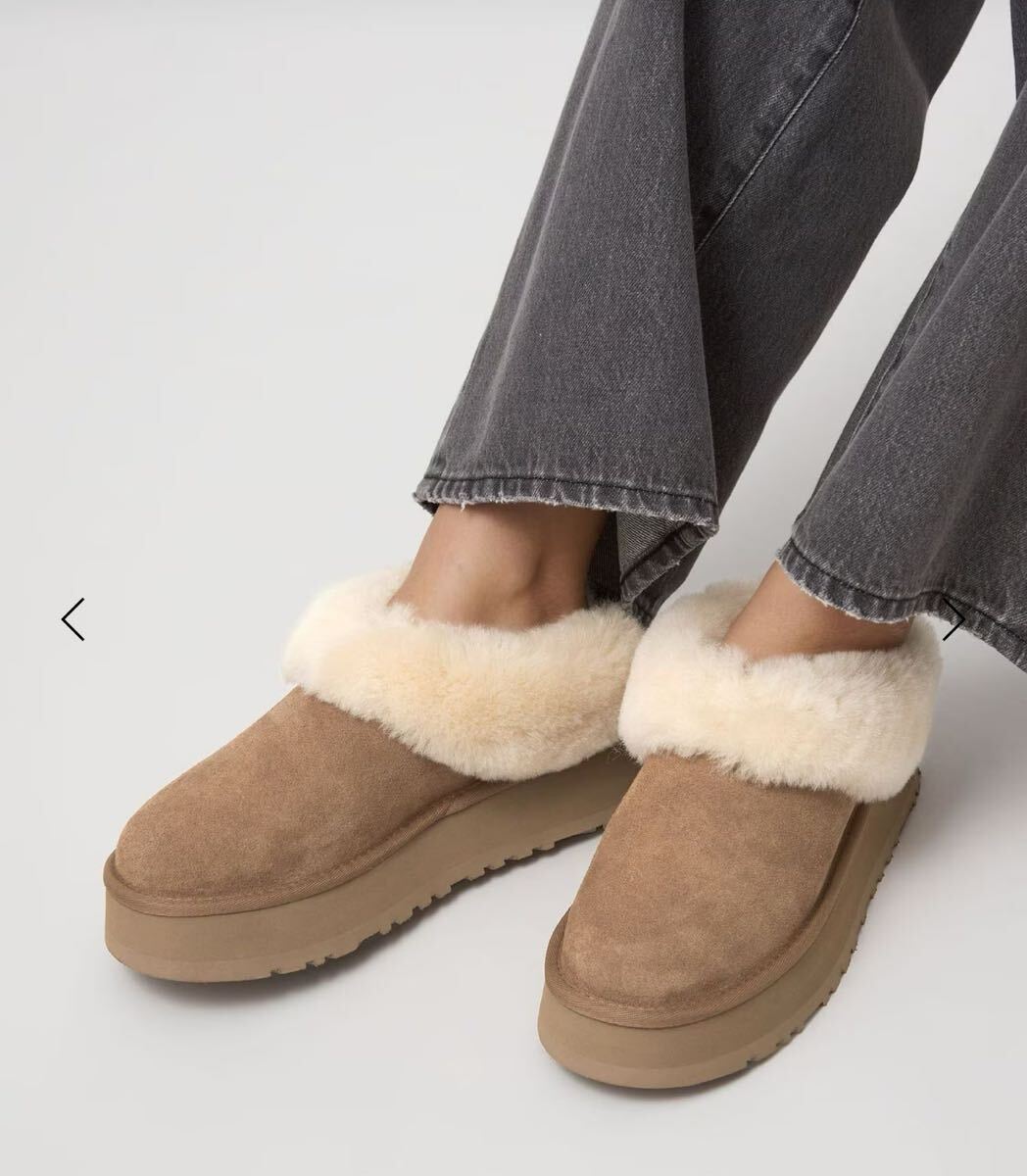 2025 新作 UGG Tazzelle タゼル スリッポン アグ ショートブーツ ムートン 22.5 US5 ユナイテッドアローズ ブーツ 厚底拍卖