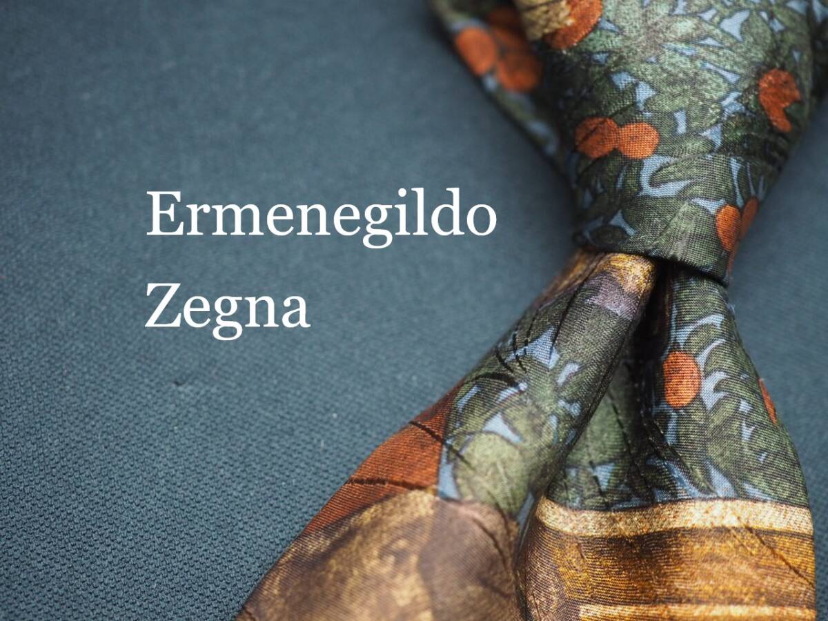美品【Ermenegildo Zegna エルメネジルドゼニア】 F1761 SILK ブランド ネクタイ 古着 良品拍卖