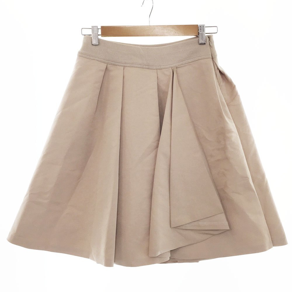 ★COTOO SHUZO コトゥー ポリエステル タックスカート サイズ36 レディース ピンクベージュ ウエストゴム VFC26-030-40 1BA/93886拍卖