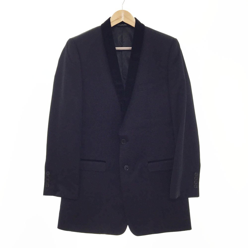 ●超美品 DOLCE&GABBANA ドルチェアンドガッバーナ I1Y3CT FU3EM タキシード ジャケット GOLDライン サイズ48 メンズ ブラック 2BB/94000拍卖