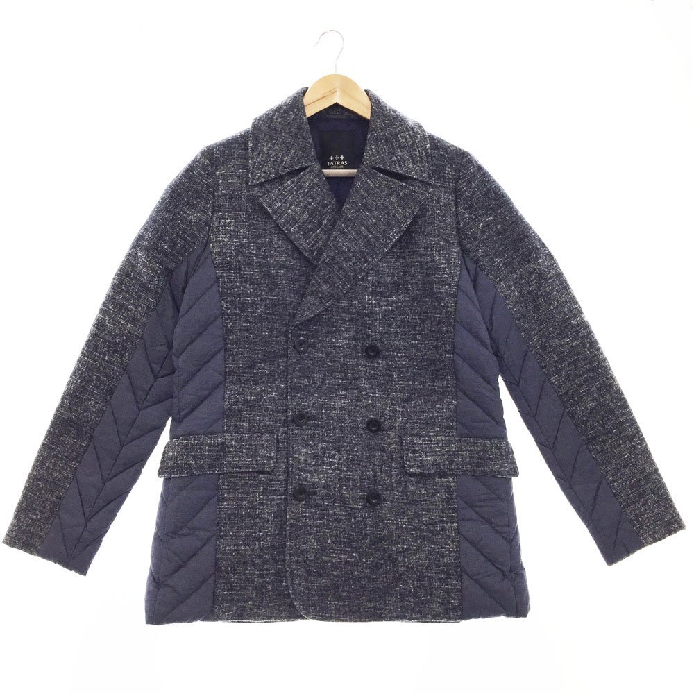●超美品 TATRAS タトラス MTA17A4466 ATELIER FALCO ツイード切替 ダウンジャケット メンズ03 ネイビー ピーコート アウター 3AB/94009拍卖