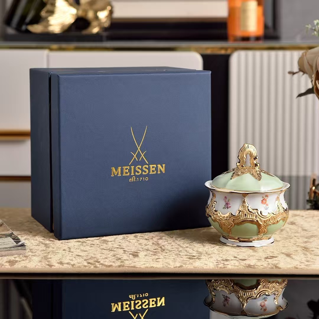 MEISSEN  B-FORM マイセン シュガーポット フタ 2点セット 洋食器 アフタヌーンティー  箱付き ms0425拍卖