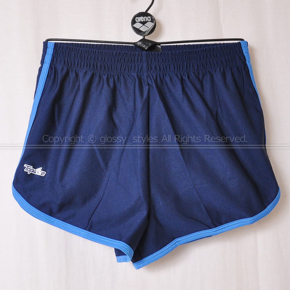 K2057-02■美品 TOPACE トップエース トランクス型 男子スイミングスポーツ水着 CHK65 ネイビー L拍卖