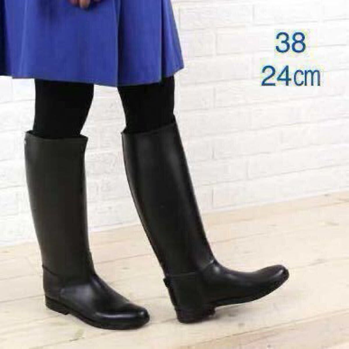 送料込み【UMOウーモ/未使用訳あり】meduseメデュース FLAMBOR 長靴 ロングレインブーツ レディース/NOIRブラック38(約24.0) UX000192拍卖