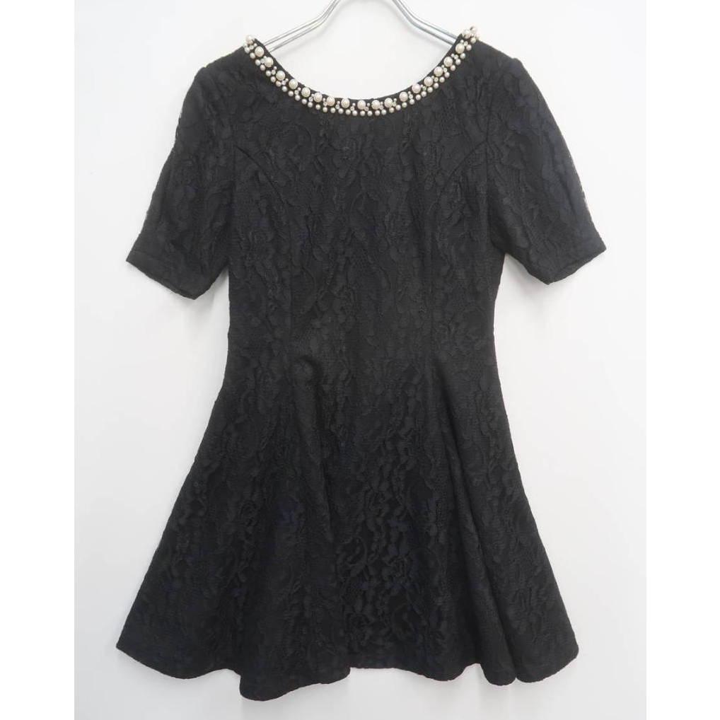 EmiriaWiz エミリアウィズ パールビジューフレアーレースワンピース拍卖