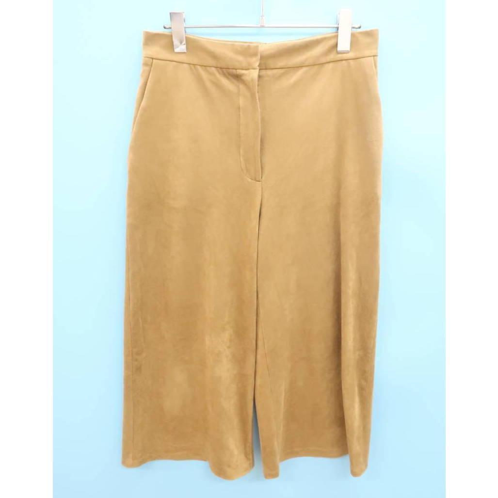 ZARA ザラ ハイウエストフェイクスエードクロップドパンツ拍卖