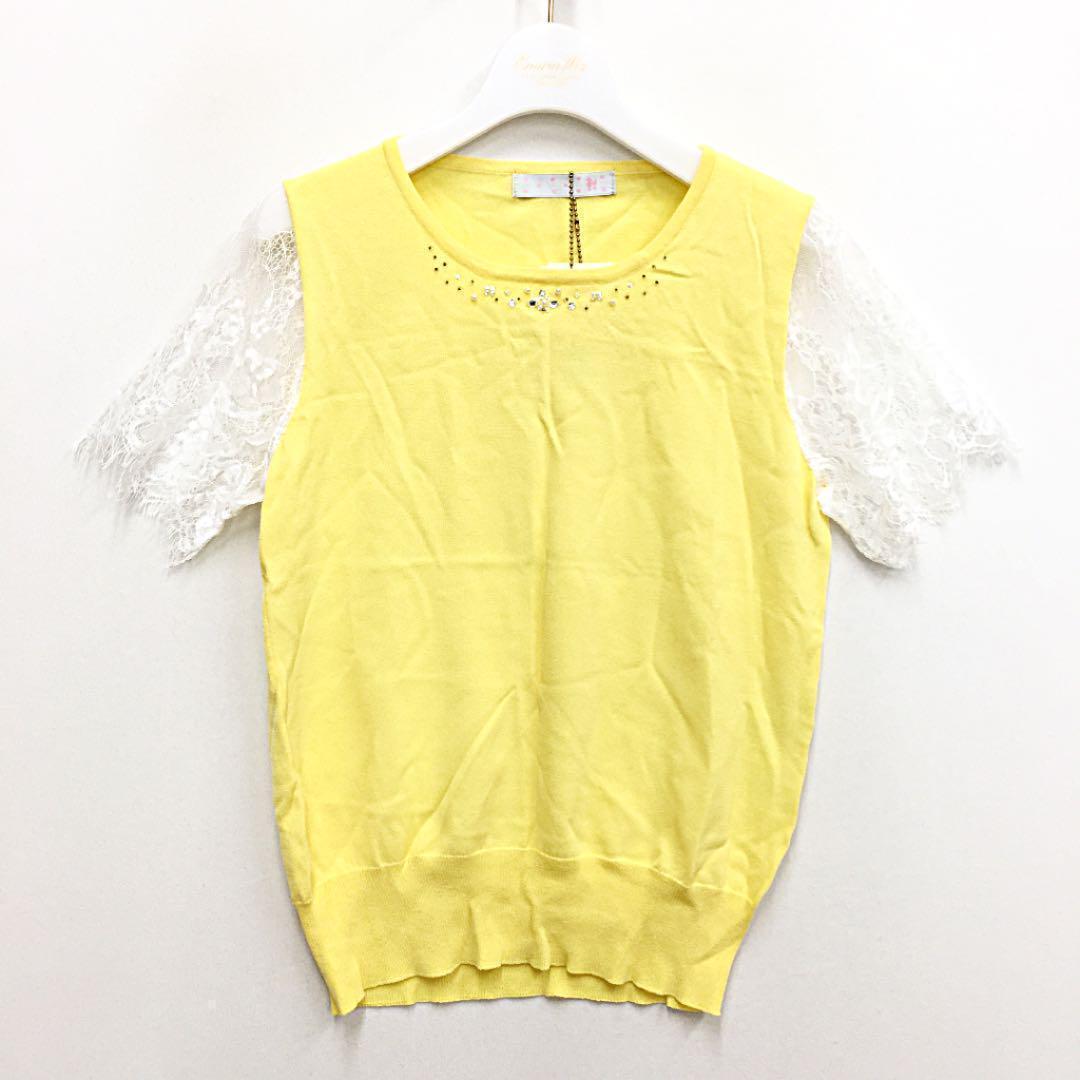 NETTO di MAMMINA ネットディマミーナ 袖レース ニットトップス拍卖