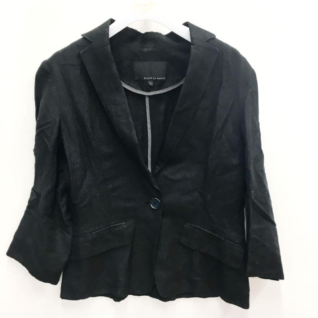 BLACK BY MOUSSY ブラックバイマウジー 七分丈リネン混テーラードジャケット拍卖