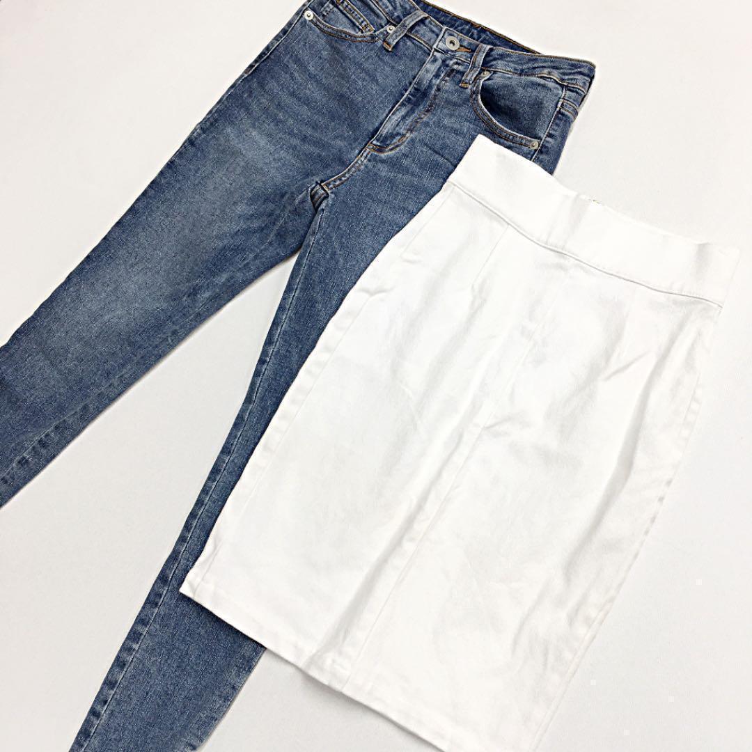 GU & DURAS デニムパンツ&スカート2点まとめ売り拍卖