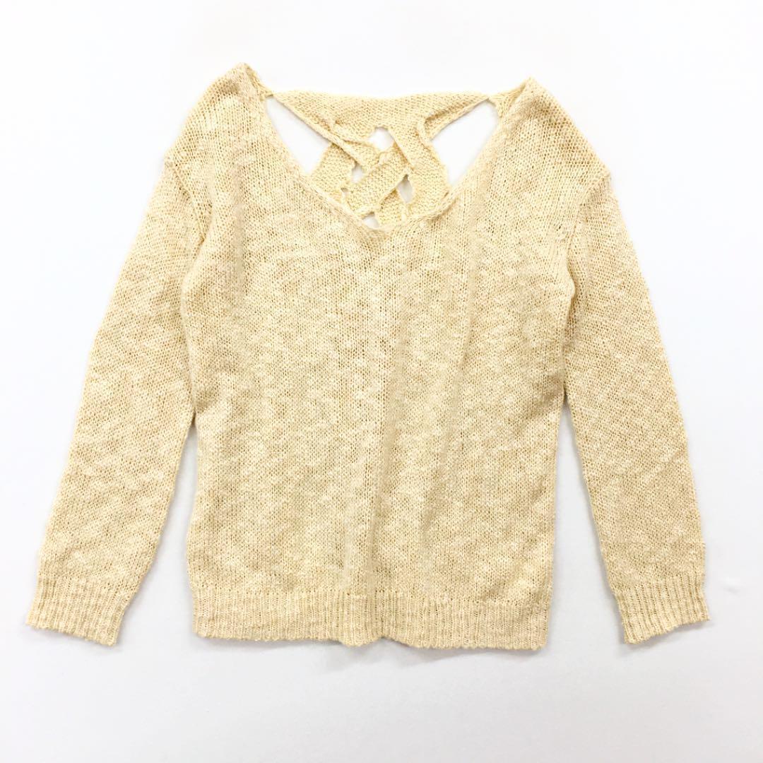 GYDA ジェイダ バックオープンかぎ編みニットトップス拍卖