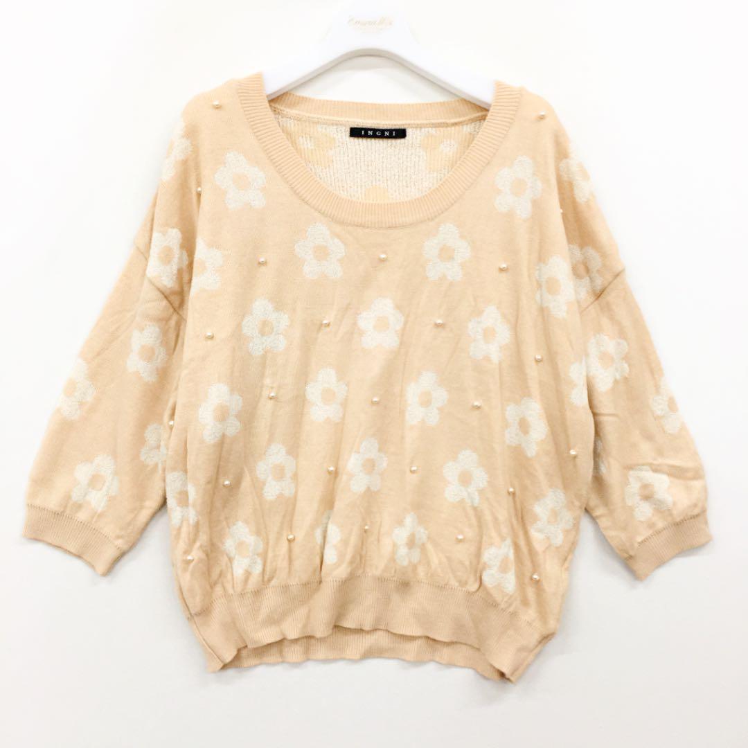 INGNI イング 花柄パールニットトップス拍卖