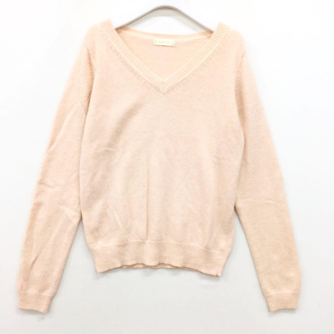 Juge ETTA ジュジュエッタ アンゴラ混Vネックニットトップス拍卖
