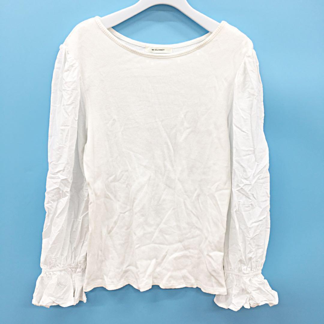 w closet ダブルクローゼット 袖切り替え長袖カットソー拍卖