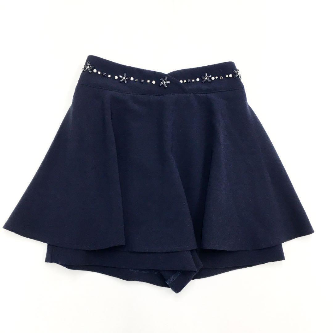 allamanda アラマンダ ビジューキュロット ネイビー拍卖