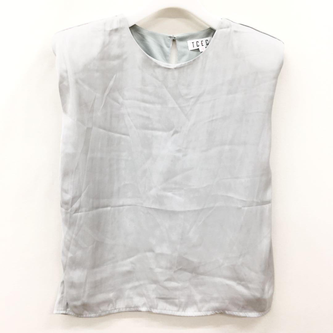 TCEC Woven Muscle Top ノースリーブトップ 肩パッド入り拍卖