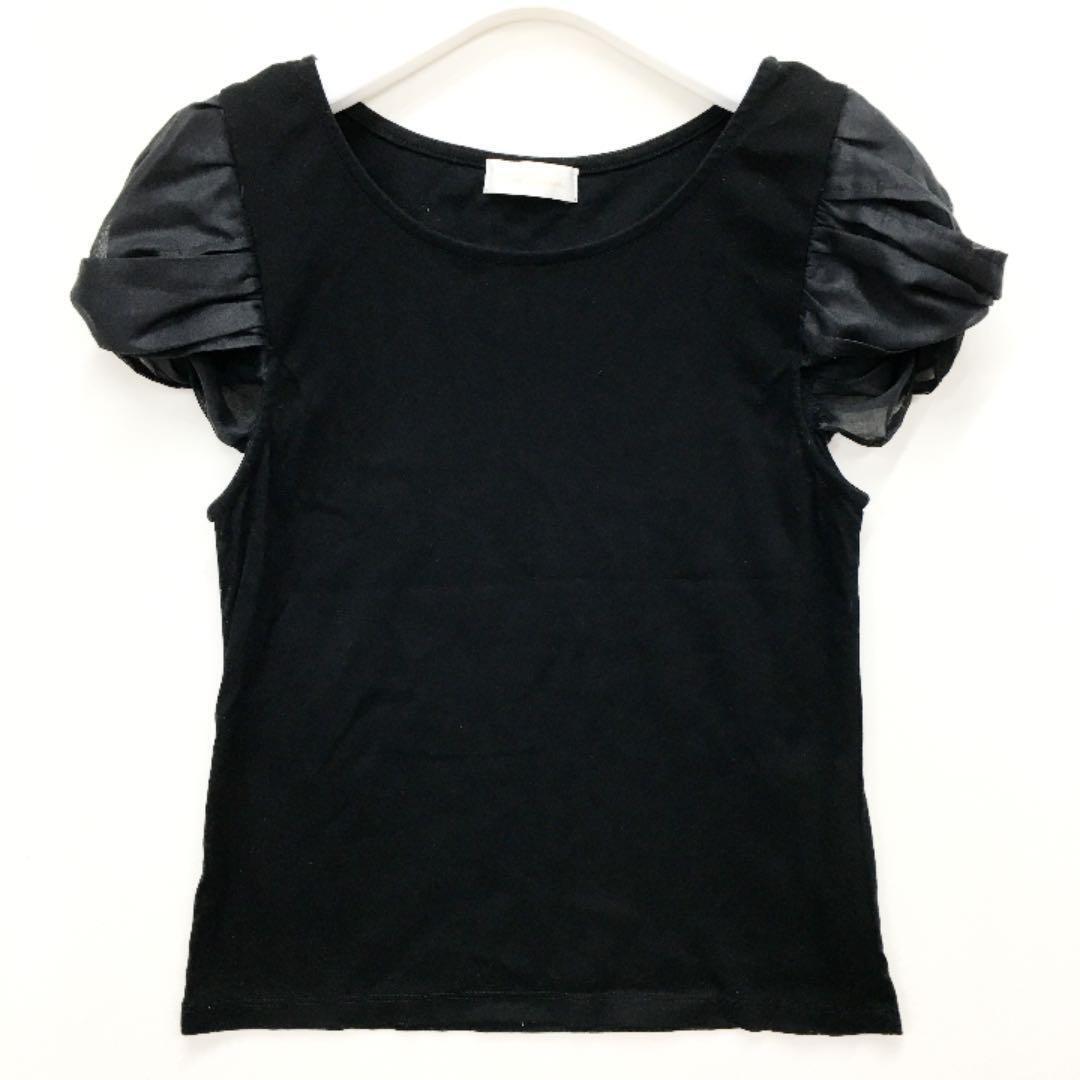 And Couture アンドクチュール 袖デザインTシャツ ブラック拍卖