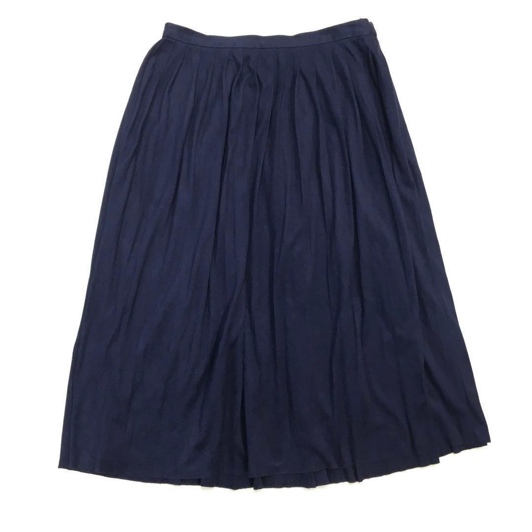 Avan Lily アヴァンリリィ スエードプリーツスカート ネイビー拍卖
