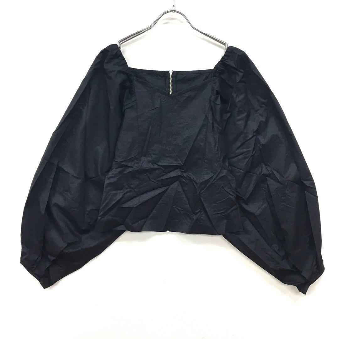BARAK バラク パフスリーブトップス バックジップ ブラック拍卖