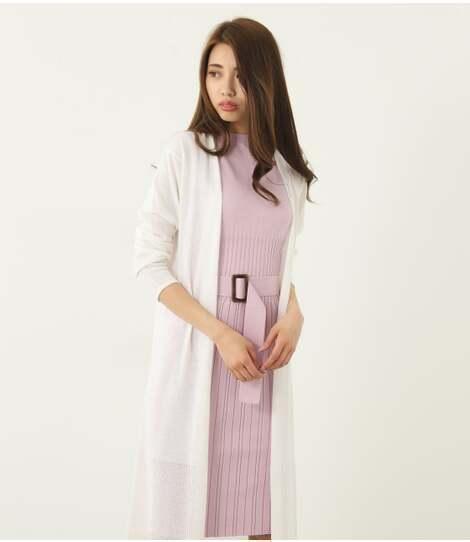 rienda リエンダ シアーヘムミディニットカーデ ニットカーディガン ホワイト拍卖