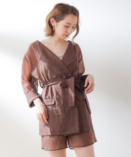 SALON by Chico シースルーダブル釦シャツジャケット拍卖