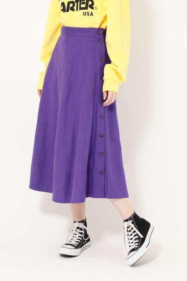 ROSE BUD ローズバッド サイドボタンフレアスカート拍卖