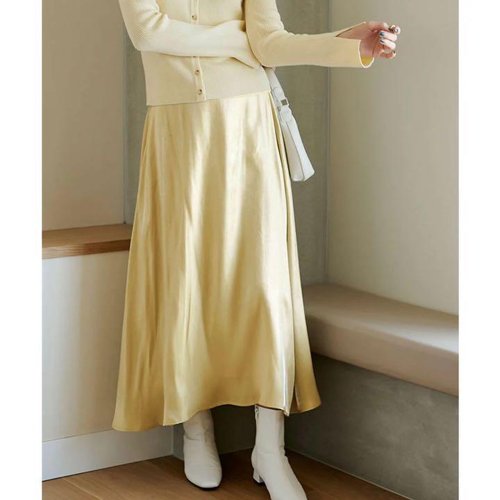 ur's ユアーズ シャイニーフレアスカート イエロー拍卖