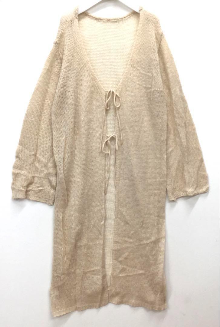 archives アルシーヴ ロングニットガウン ベージュ拍卖