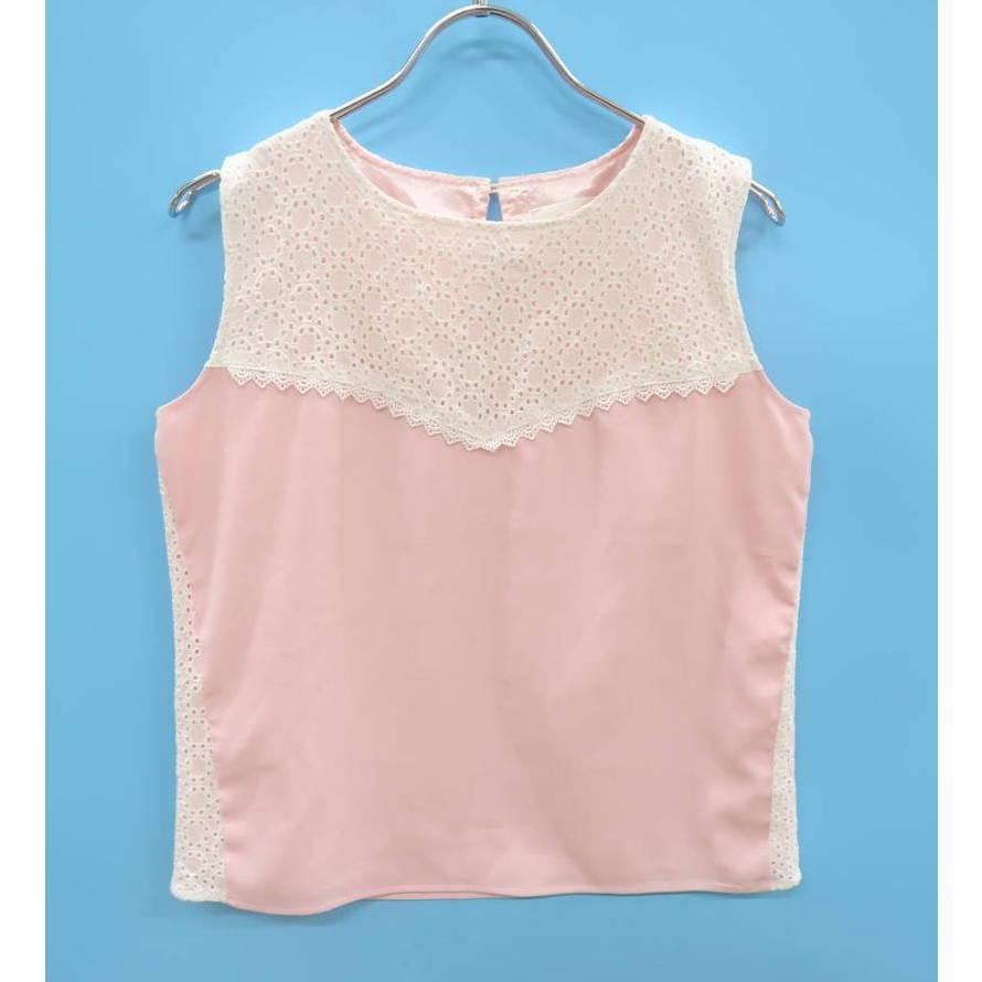 michellMacaron ミシェルマカロン コットンレース切替フレアトップス拍卖