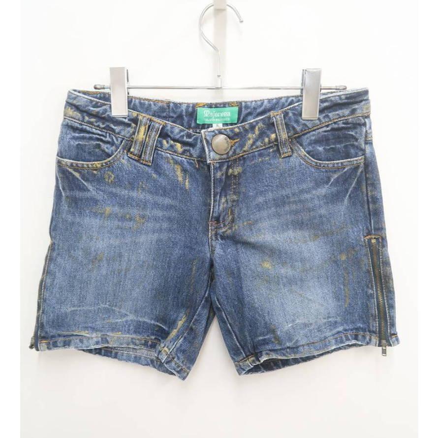 ペイントサイドジップデニムショートパンツ拍卖