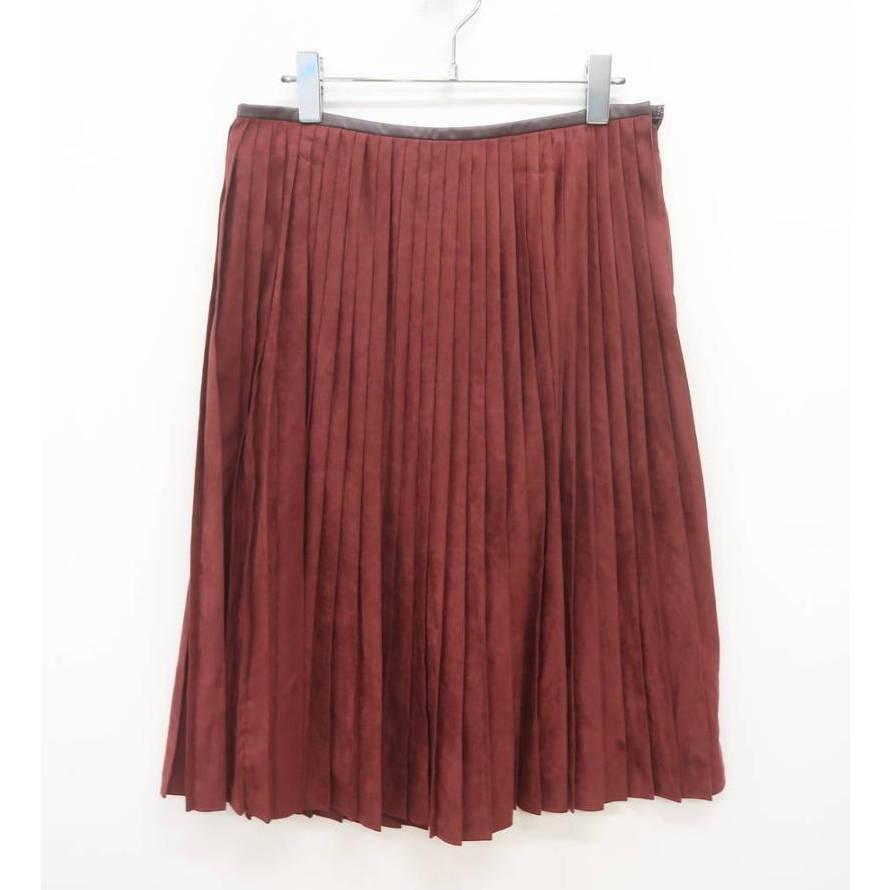 UNTITLED アンタイトル フェイクスエードプリーツミディスカート拍卖