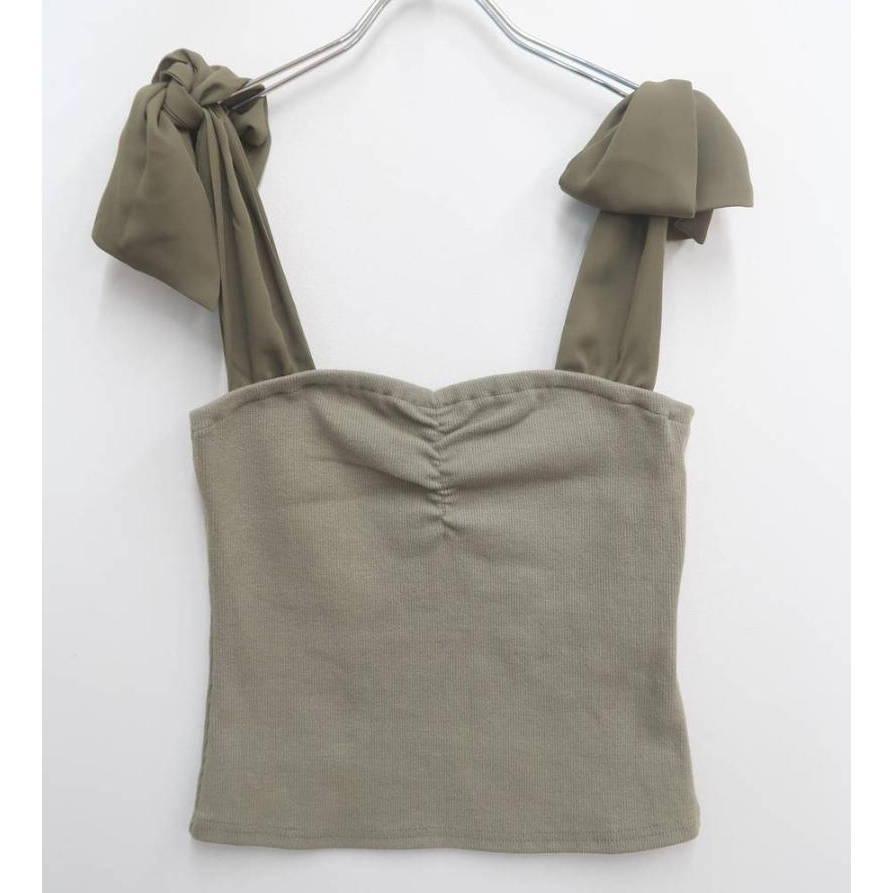 Delyle NOIR デイライルノアール リボンショルダーキャミ拍卖