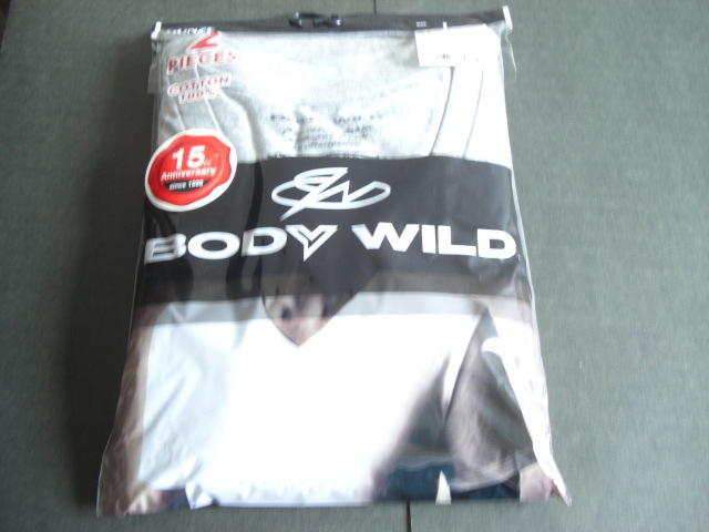 GUNZE グンゼ BODYWILD メンズ 紳士 Lサイズ Vネック 半袖 Tシャツ 綿100% 2枚組拍卖