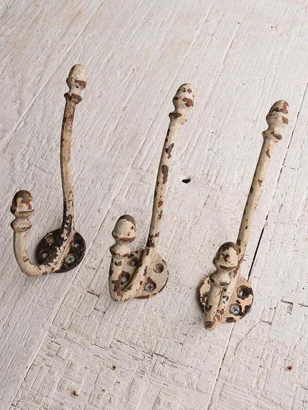 イギリス アンティーク 鉄製コートフック×3 13304拍卖