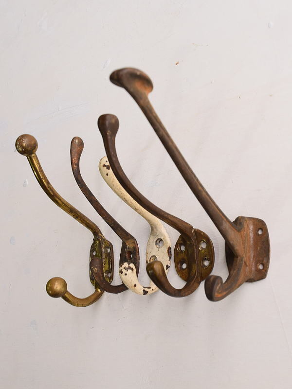 イギリス アンティーク コートフック×5 13314拍卖
