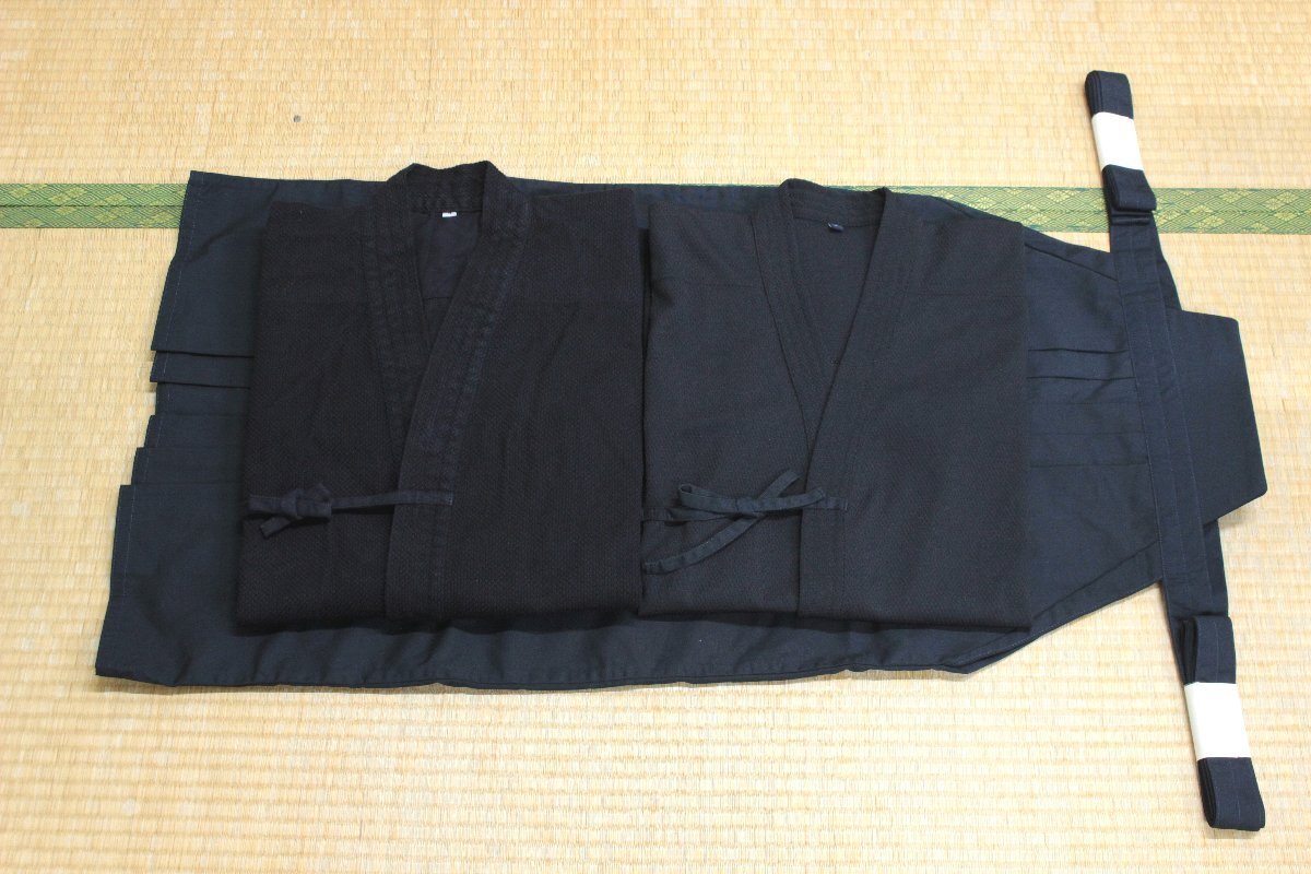 t0112◇剣道着2枚+化繊袴◆170cm前後◆3号・3号・94cm25号◆美品・状態良好◆剣道拍卖