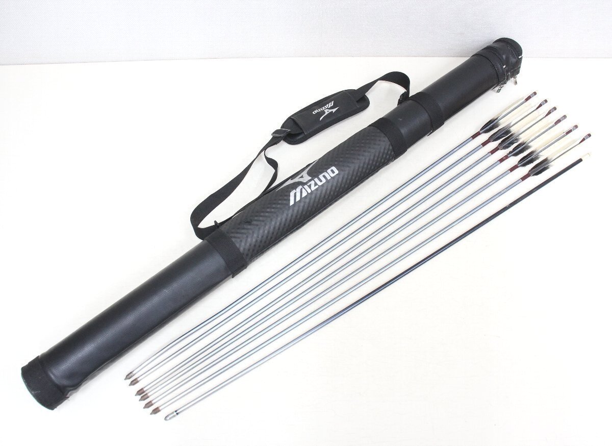 lc59■弓道◆アルミ矢6本+ジュラルミン矢1本(羽根無し)+矢筒セット◆EASTON XX75 1913◆G.F 7001 T9 2015◆現状品◆イーストン◆MIZUNO拍卖