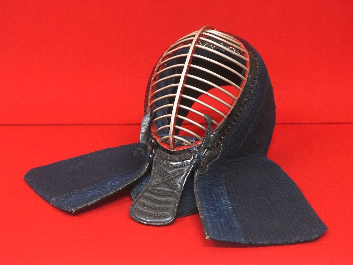 t0782◇面単品◆堀栄作◆一般向け◆つむじ67cm◆手刺2.5分◆ナナメ刺◆洋銀面金◆難あり◆剣道防具拍卖