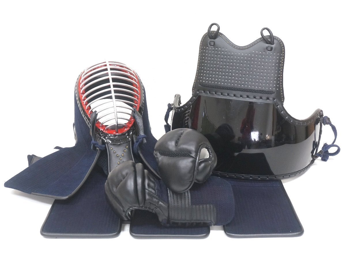 t0831◇防具一式◆中高生・一般155-160cm前後◆初心者◆入門◆つむじ62.5cm◆7mmミシン刺◆剣道拍卖