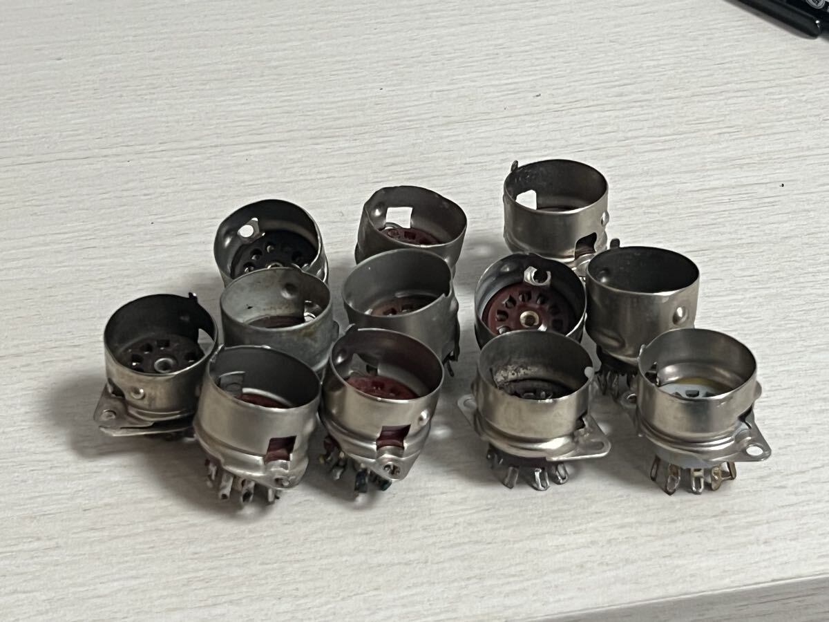 真空管 シールドケース ベース付き ソケット 当時もの 12本 9ピン 拍卖