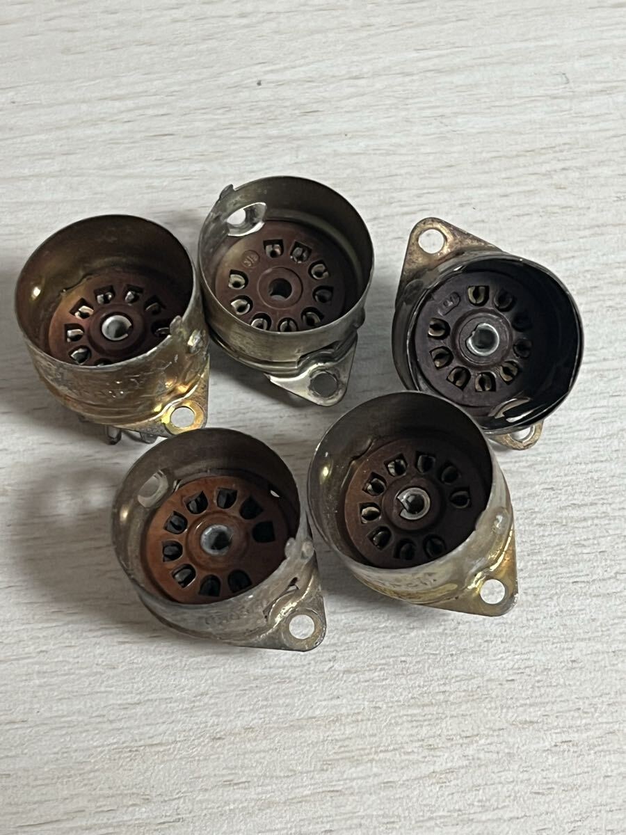 真空管 シールドケース ベース付き ソケット 当時もの 5本 9ピン 拍卖