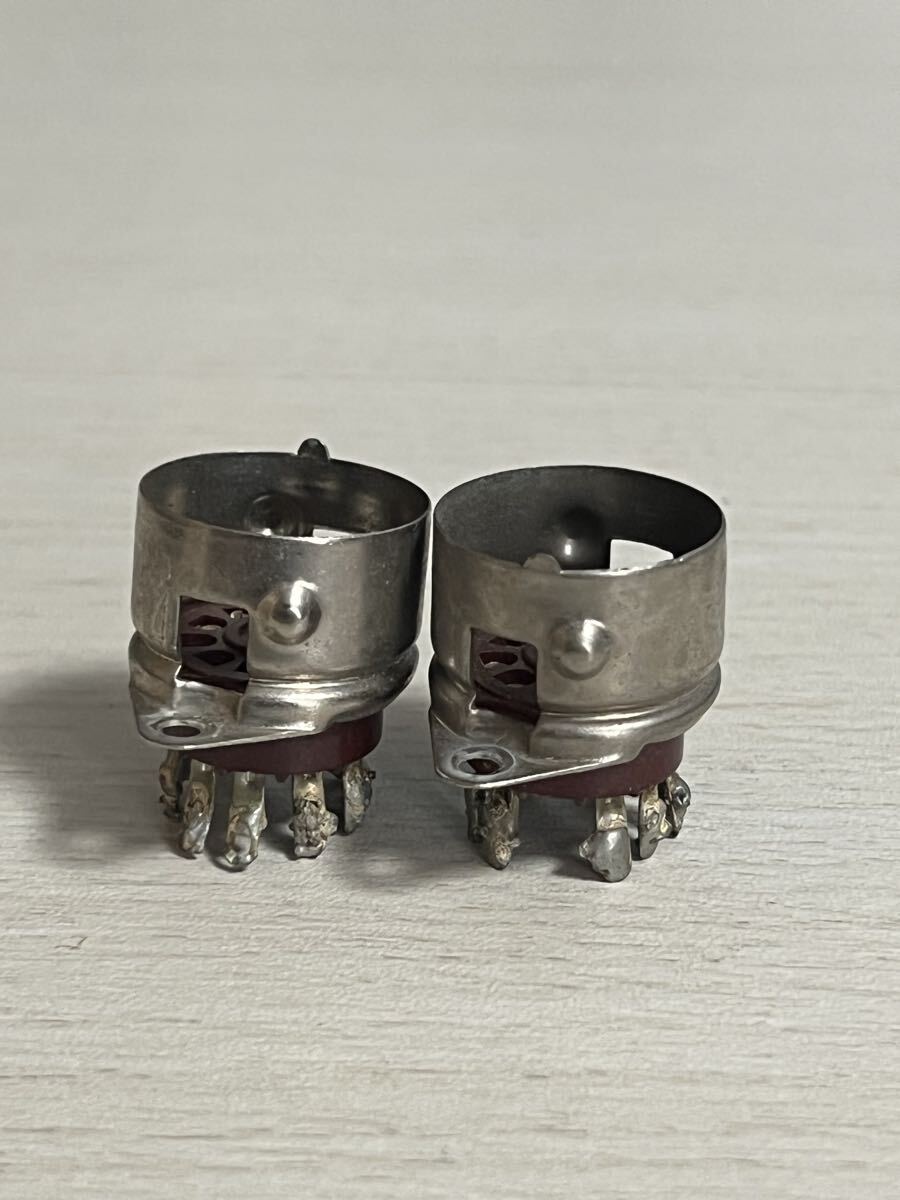 真空管 シールドケース ベース付き ソケット 当時もの 2本 9ピン 拍卖