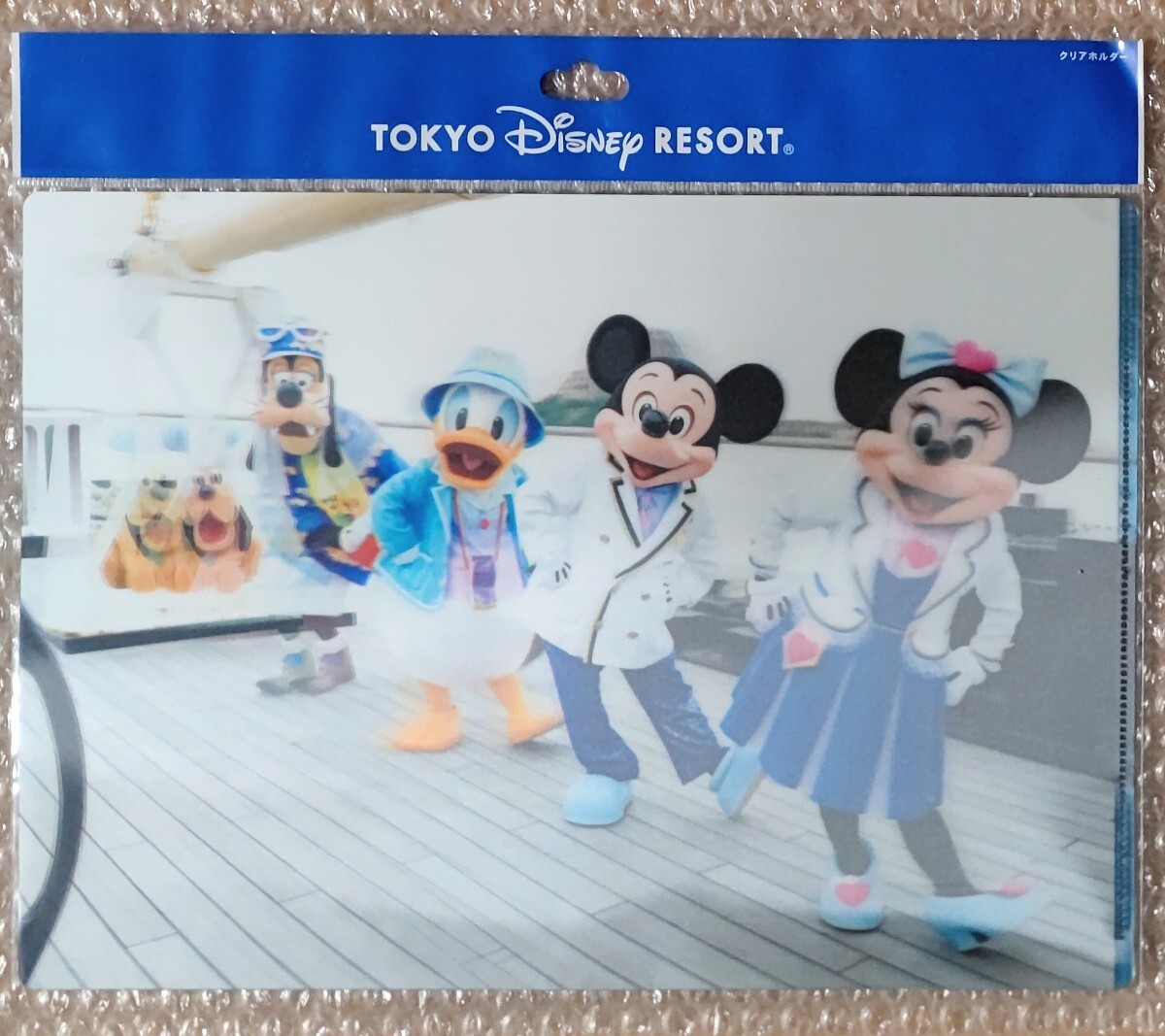 クリアファイル ディズニーシー TDS ミニー ミッキー ドナルド グーフィー プルート 実写 3D クリアフォルダ拍卖