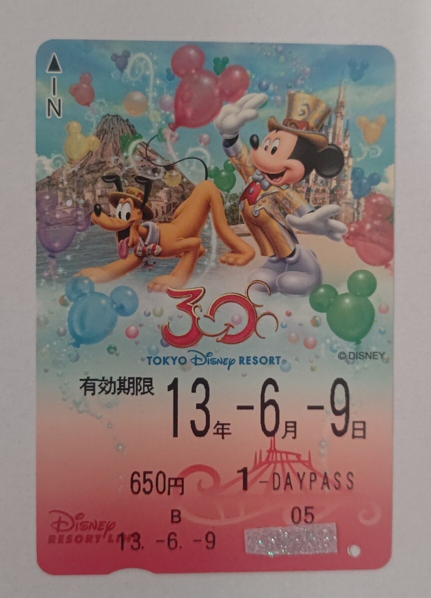 使用済み 30周年 ディズニー リゾートライン フリー切符 ミッキー プルート 6月9日拍卖