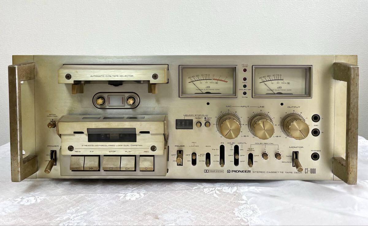 U166 通電確認OK PIONEER パイオニア STEREO CASSETTE TAPE DECK ステレオカセットデッキ CT-1000 カセットデッキ拍卖