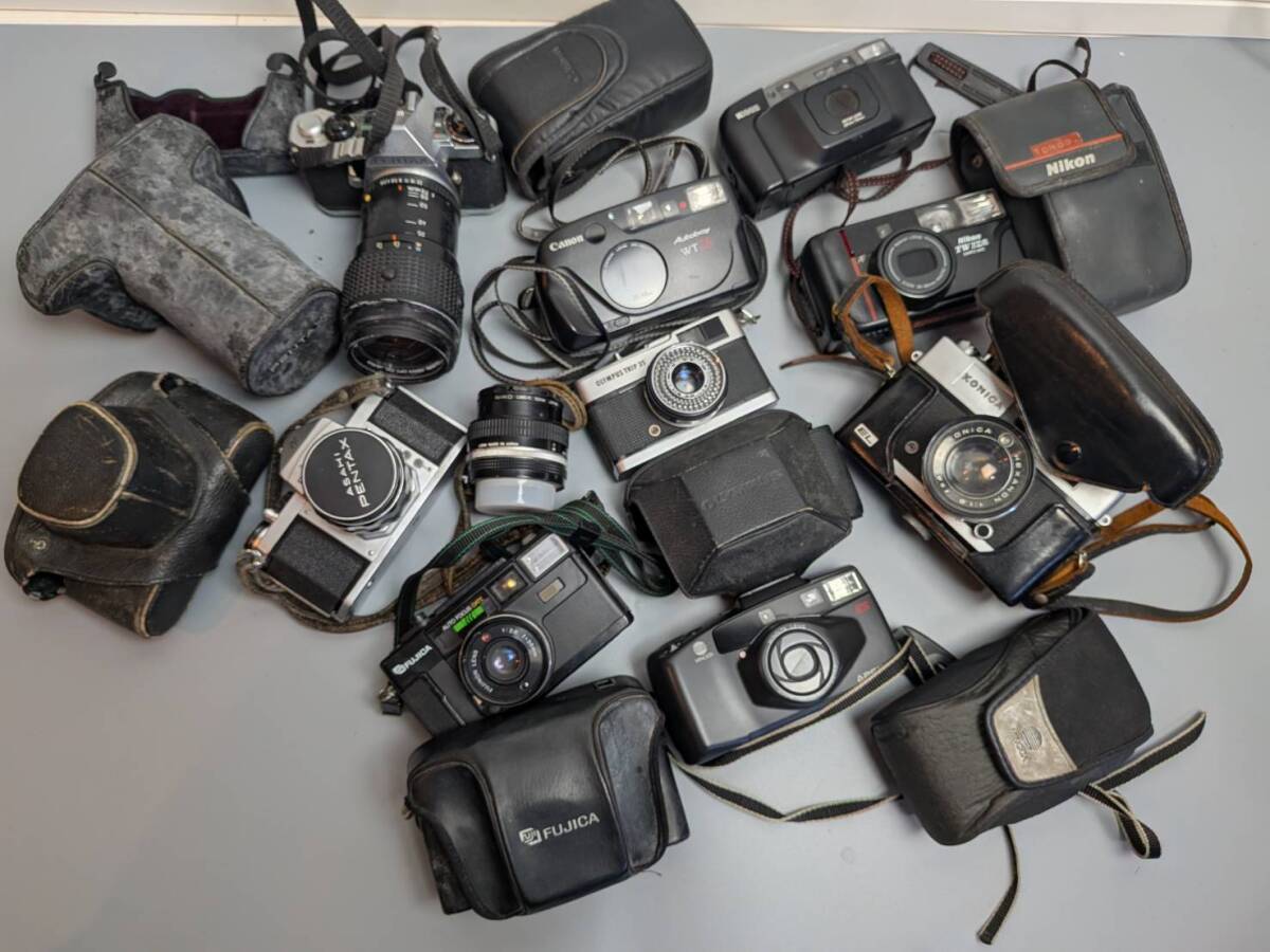 10点 カメラ まとめ売り 大量 フィルムカメラ ズームレンズ/Canon PENTAX MINOLTA RICOH Nikon FUJICA KONICA OLYMPUS等/動作未確認 現状品拍卖