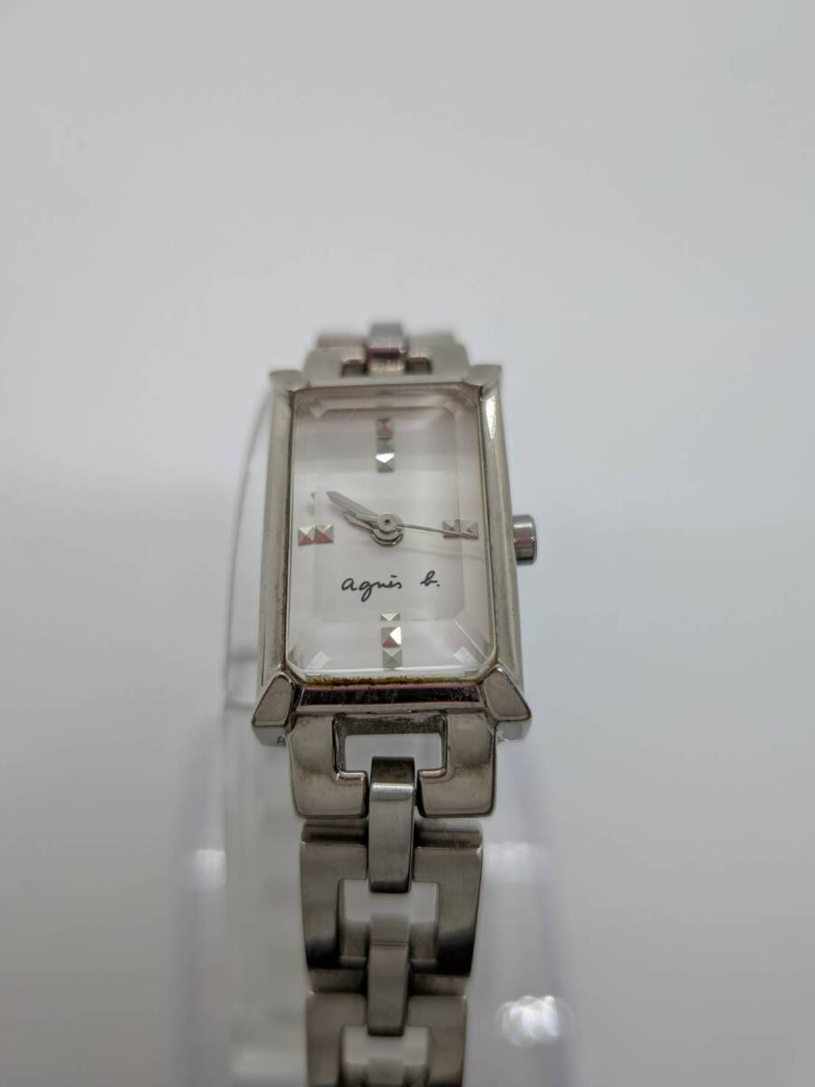 Agnes b. アニエスベー レディース腕時計 スクエア シルバー 白文字盤 クォーツ/電池切れ/不動 中古品 JN01-0LH0 3針拍卖