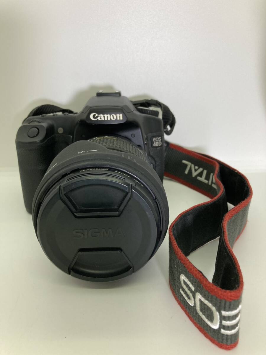 Canon EOS40D キャノン デジタル一眼レフカメラ DS126171/0710403259 ブラック 黒 紐付き SIGMA ズームレンズ 動作未確認 現状品拍卖