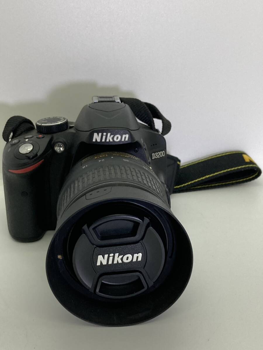 Nikon D3200 ニコン 一眼レフカメラ 2077639 ブラック レンズ DX NIKKOR 18-55mm1:3.5-5.6G 動作未確認 現状品拍卖