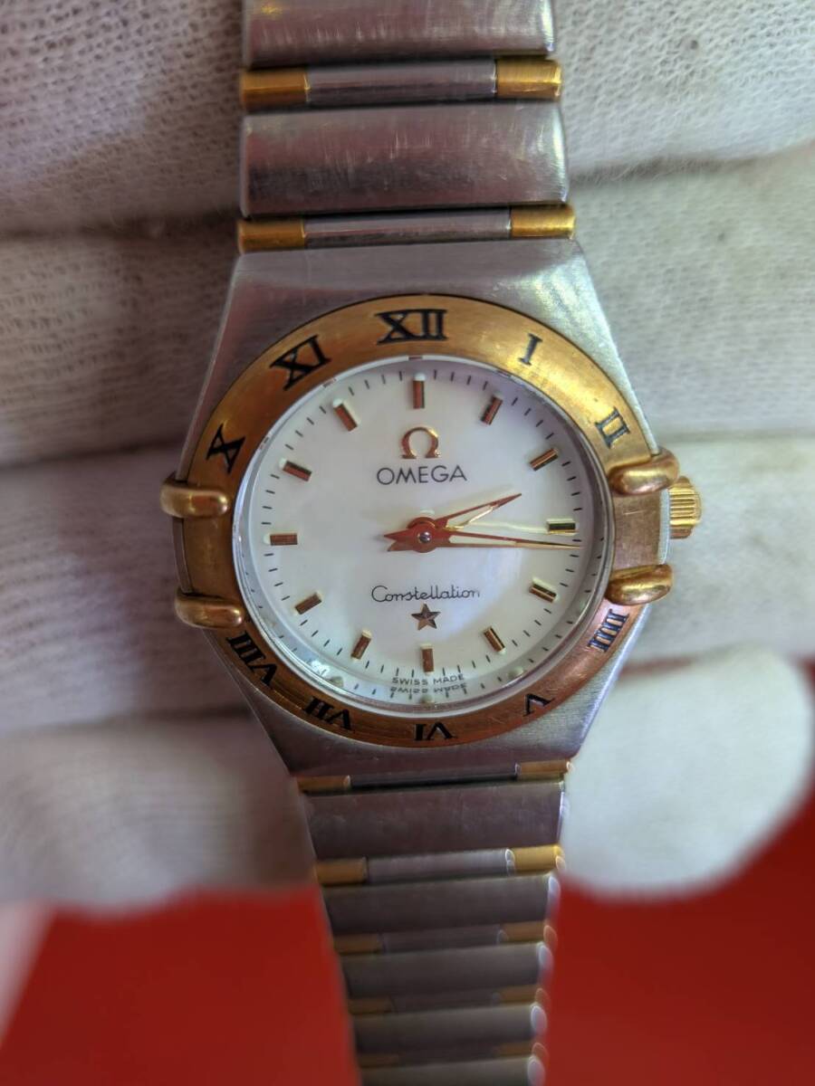 OMEGA オメガ Ω コンステレーション コンビ 白シェル文字盤 レディース腕時計 6553/865 クォーツ/電池切れ/不動 中古  976.001 拍卖